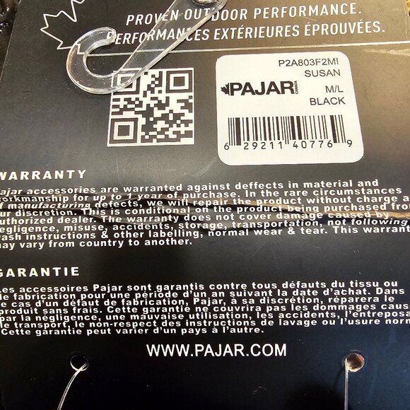 Pajar Black Heritage Mittens Gloves NWT , size M/L - Picture 5 of 5